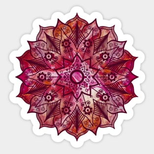 Burnt Orange Paint Pour Mandala Sticker